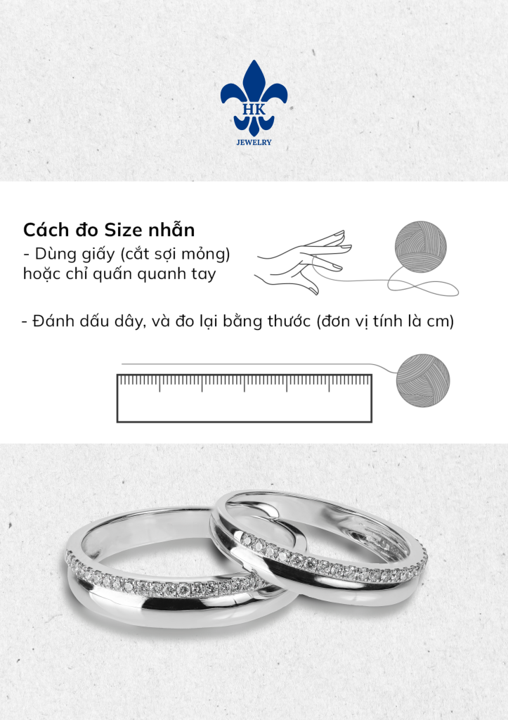 Hướng dẫn cách đo size nhẫn Trang sức bạc Huệ Kim Cần Thơ