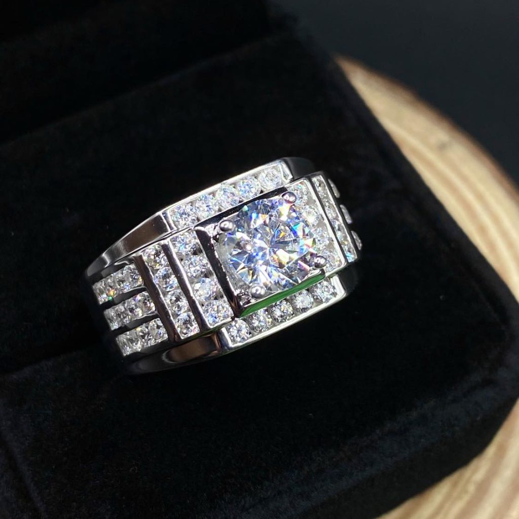 Nhẫn bạc kim kim cương NNM251060 - Trang sức bạc Huệ Kim Cái Tắc