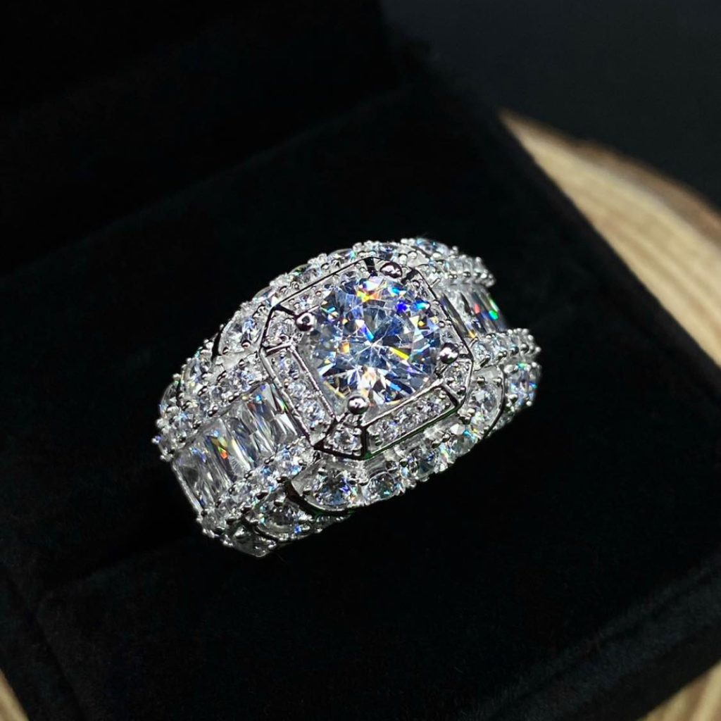 Nhẫn bạc nam đá vuông HKJNNM211300 HKJ