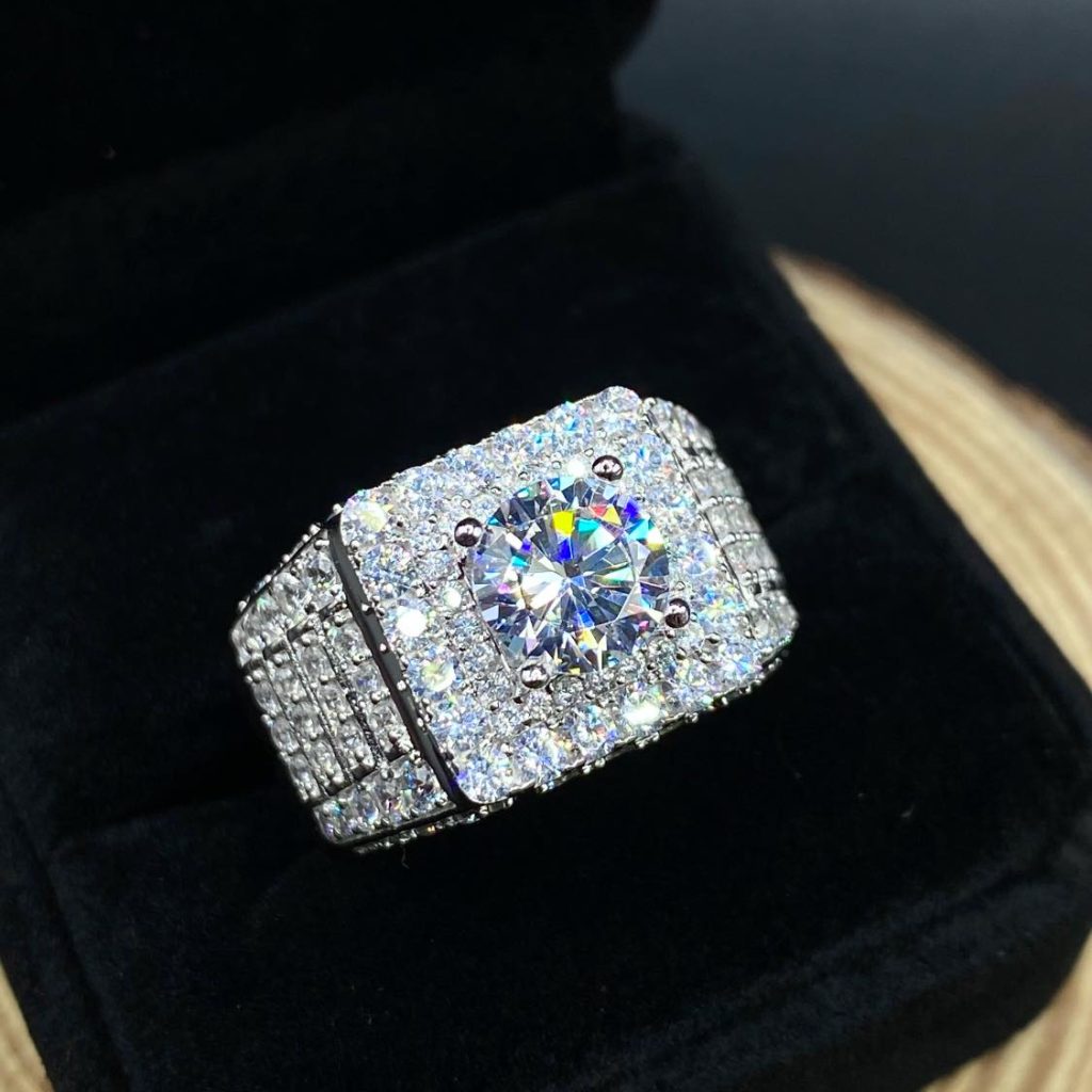 Nhẫn bạc nam đá vuông HKJNNM241520 HKJ